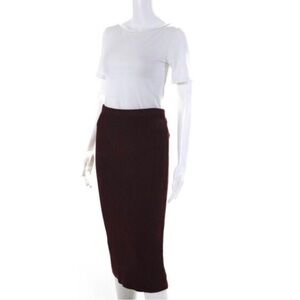 Theory Midi Ribbed Knit Pencil Skirt, Back Zip